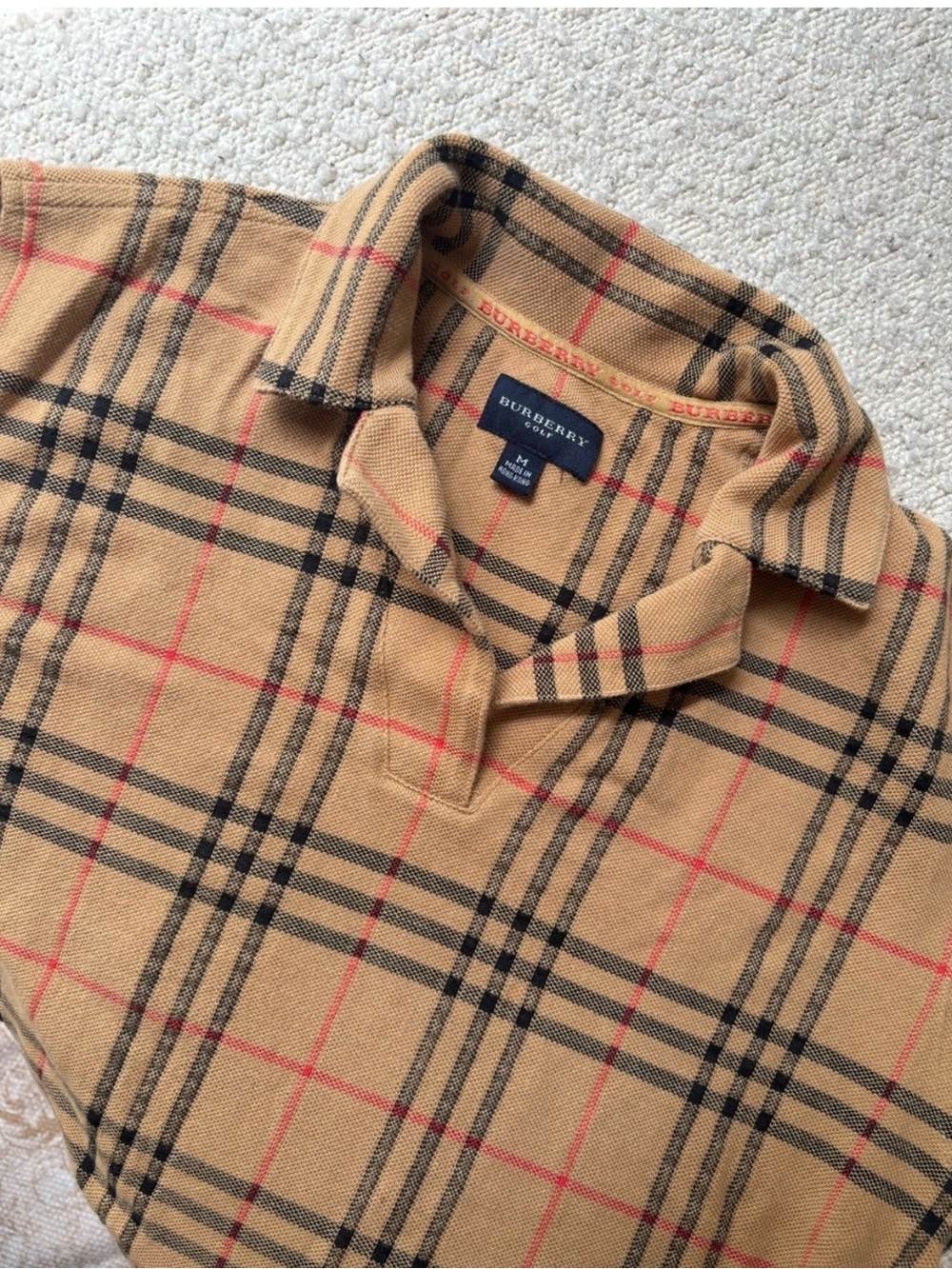 Burberry Tan Plaid Collared Tank Top